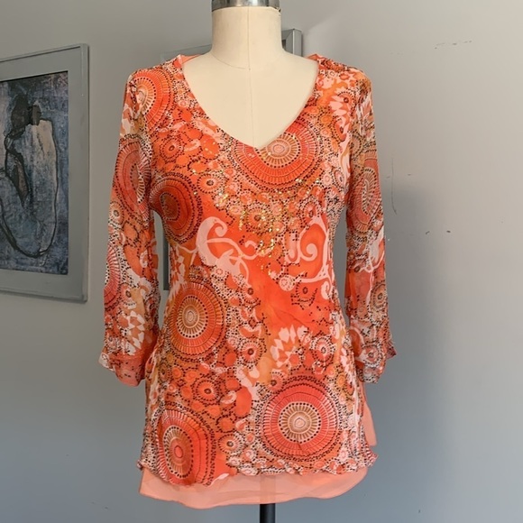 Vintage Sequins Boho Top - Picture 1 of 7